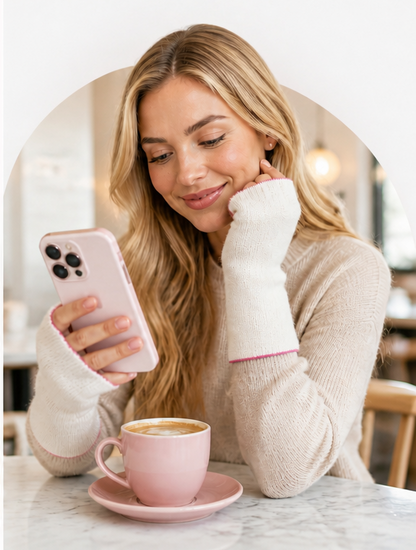 Baby Alpaca Reversible Mittens Pink and Baby Pink – Double-Sided Handmade Alpaca Gloves – Premium Winter Warm Soft Luxury
