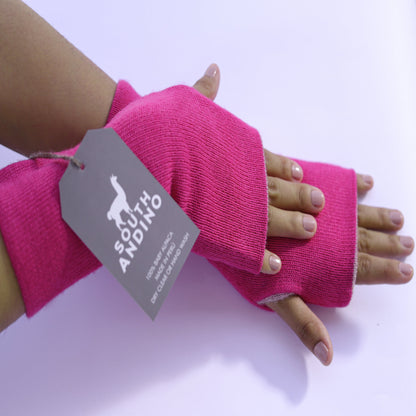 Baby Alpaca Reversible Mittens Pink and Baby Pink – Double-Sided Handmade Alpaca Gloves – Premium Winter Warm Soft Luxury