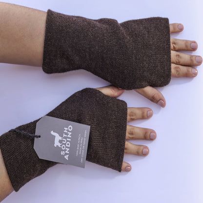 Baby Alpaca Reversible Mittens  Bronw and Beige – Double-Sided Alpaca Gloves – Premium Winter Warm Soft Luxury