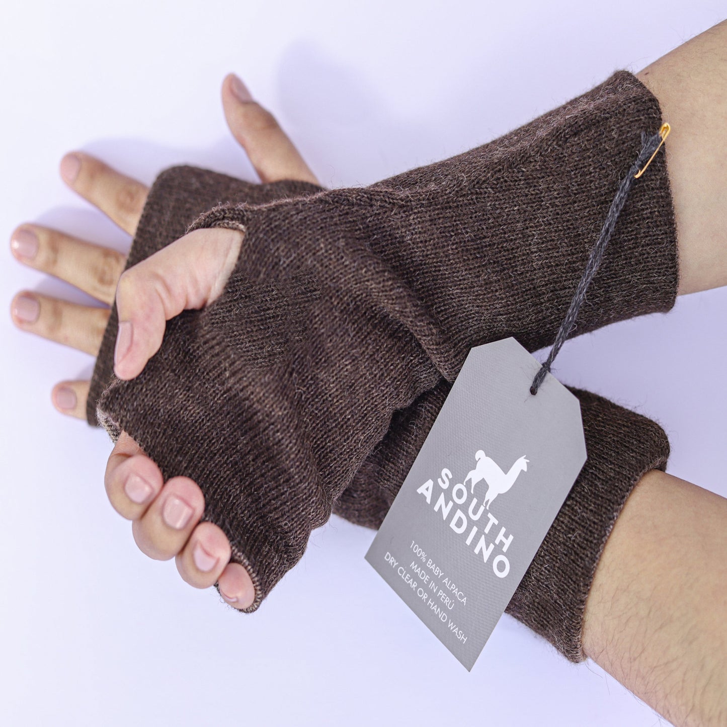 Baby Alpaca Reversible Mittens  Bronw and Beige – Double-Sided Alpaca Gloves – Premium Winter Warm Soft Luxury