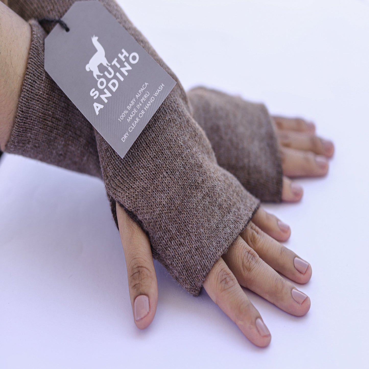 Baby Alpaca Reversible Mittens Pearl and Beigi – Double-Sided Handmade Alpaca Gloves – Premium Winter Warm Soft Luxury