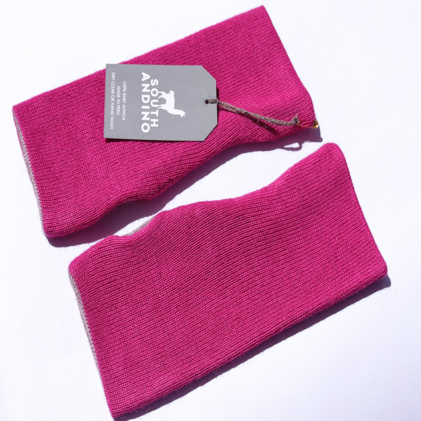 Baby Alpaca Reversible Mittens Pink and Baby Pink – Double-Sided Handmade Alpaca Gloves – Premium Winter Warm Soft Luxury