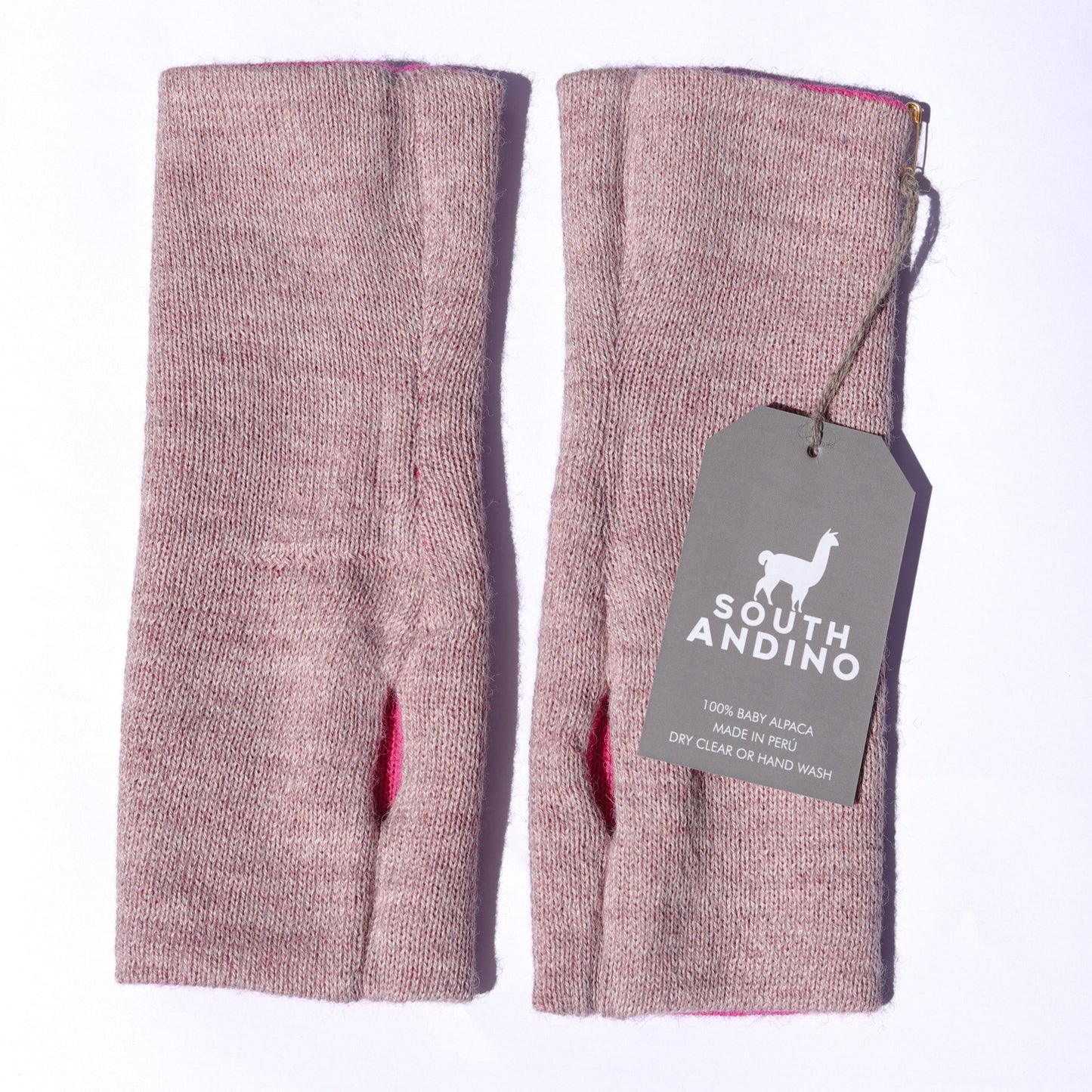 Baby Alpaca Reversible Mittens Pink and Baby Pink – Double-Sided Handmade Alpaca Gloves – Premium Winter Warm Soft Luxury