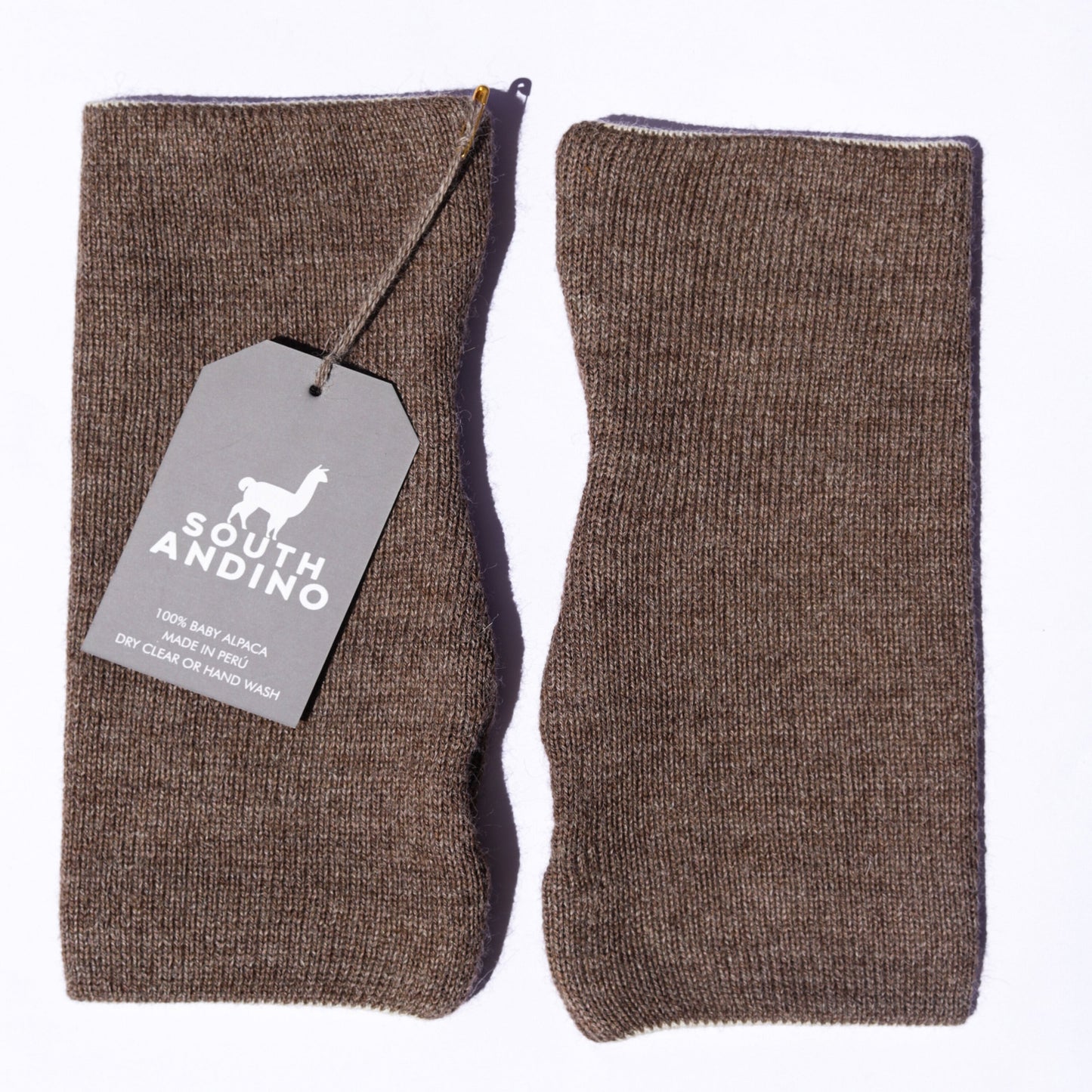 Baby Alpaca Reversible Mittens  Bronw and Beige – Double-Sided Alpaca Gloves – Premium Winter Warm Soft Luxury