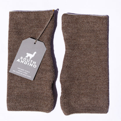 Baby Alpaca Reversible Mittens  Bronw and Beige – Double-Sided Alpaca Gloves – Premium Winter Warm Soft Luxury