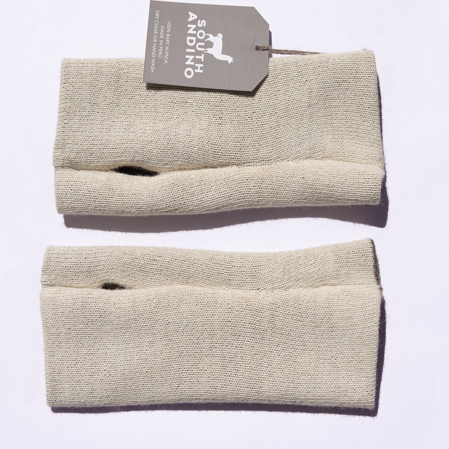 Baby Alpaca Reversible Mittens Pearl and Beigi – Double-Sided Handmade Alpaca Gloves – Premium Winter Warm Soft Luxury