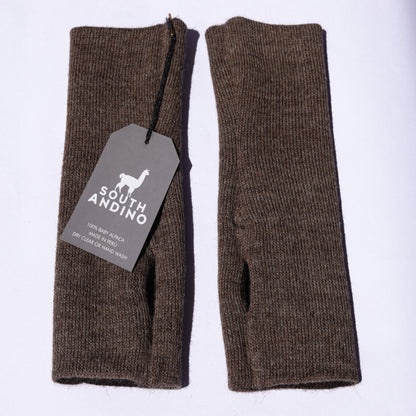 Baby Alpaca Reversible Mittens  Bronw and Beige – Double-Sided Alpaca Gloves – Premium Winter Warm Soft Luxury