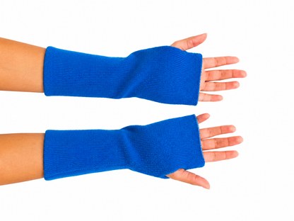 Baby Alpaca Reversible Mittens Blue and Skyblue – Double-Sided Handmade Alpaca Gloves – Premium Winter Warm Soft Luxury
